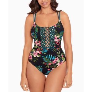 NWT Skinny Dippers Mochi Suga Babe One-Piece Swimsuit Black  S